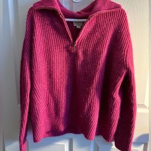 Pink Half Zip Sweater